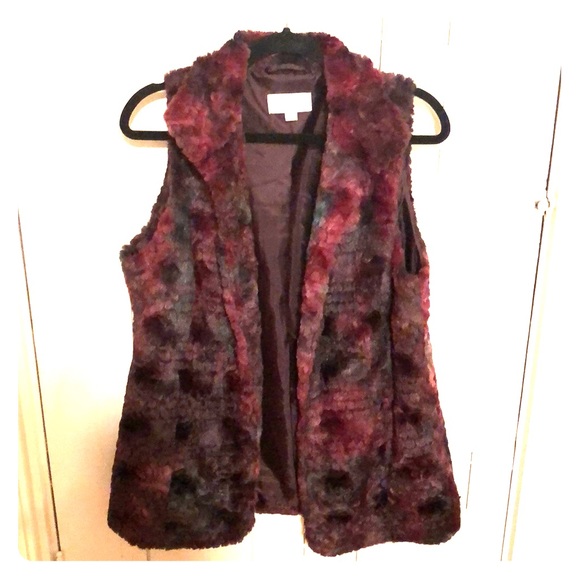 Erin London women’s faux fur Multicolored vest - Picture 1 of 8